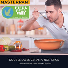 Load image into Gallery viewer, 12&quot; Chef&#39;s Wok &amp; 10&quot; Fry Pan Set, Nonstick Copper Ceramic Coating, Scratch-Resistant
