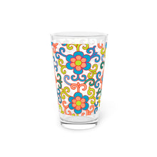 Load image into Gallery viewer, Bright Floral Design Pint Glass, 16oz
