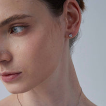Load image into Gallery viewer, Four-Prong Moissanite Stud Earrings in 925 Sterling Silver: 1.0 ct
