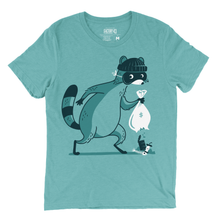 Load image into Gallery viewer, Trash Bandit Tee: Heather Blue Lagoon / Large / Unisex
