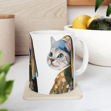 Load image into Gallery viewer, Renaissance Cat Ceramic Mug 11oz
