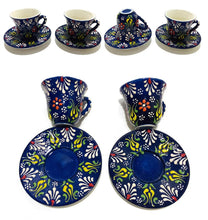 Load image into Gallery viewer, Handmade Turkish Coffee &amp; Espresso Cups with Saucers
