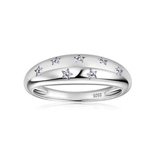 Load image into Gallery viewer, Moissanite Star Wedding Band Ring in 925 Sterling Silver: Silver / 9 US
