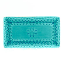 Load image into Gallery viewer, Peacock Rectangular Platter: Blue
