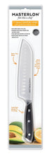 Load image into Gallery viewer, SANTOKU KNIFE STAINLESS STEEL BLADE TRIPLE RIVET COLLECTION, 7&quot;, BLACK HANDLE &amp; COVER
