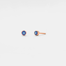 Load image into Gallery viewer, Turkish Evil Eye Nazar Stud Earrings in 925 Sterling Silver: Silver

