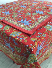 Load image into Gallery viewer, Tablecloth 60X60 Indo Fleur Red

