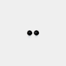 Load image into Gallery viewer, Tiny Small Black Onyx Stud Earrings in 925 Sterling Silver: Silver
