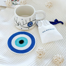 Load image into Gallery viewer, Handmade Evil Eye Coffee Mug, Hygee Self Care Gift: Only Mug
