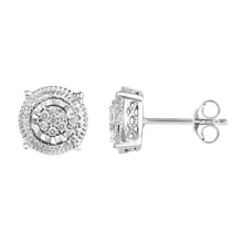 Load image into Gallery viewer, Round Miracle Setting 1/10 Ctw Natural Diamond Stud Earrings
