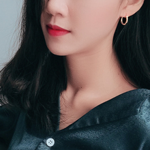 Load image into Gallery viewer, Simple Minimalist Hoop Earrings in 925 Sterling Silver: Silver / L
