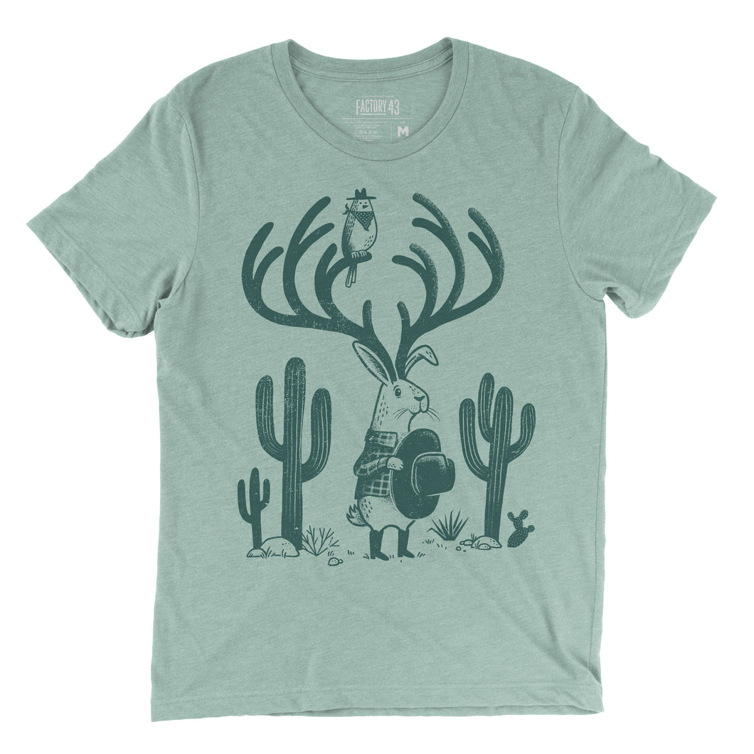 Jackalope Unisex shirt: Dusty Blue / XL