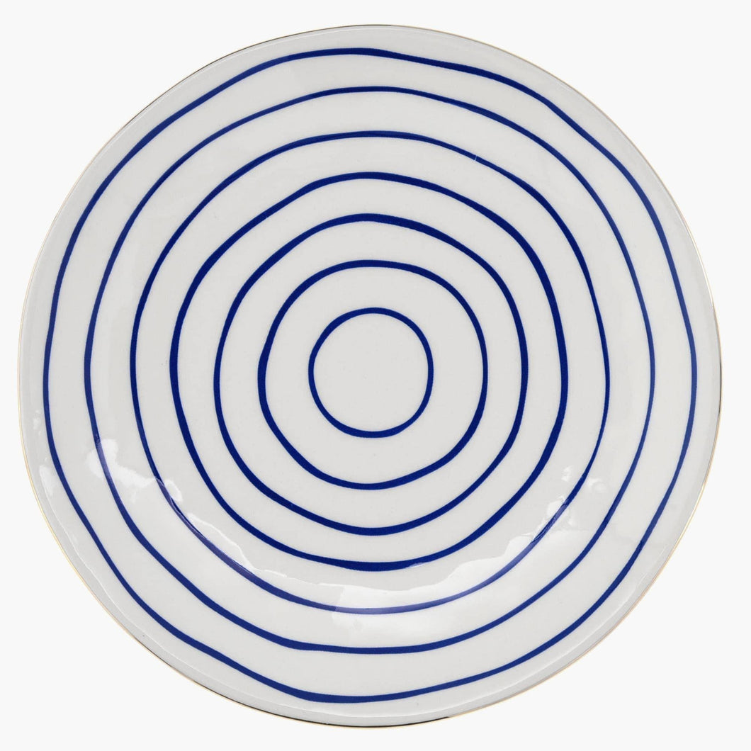 8-Inch Striped Stoneware Plate: Single Plate