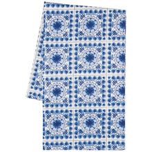 Load image into Gallery viewer, Tile Inspired Blue and White Tablecloth
