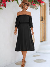 Load image into Gallery viewer, Frilled Off-Shoulder Flounce Sleeve Dress
