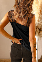 Load image into Gallery viewer, Eyelash Trim Spliced Lace Tank
