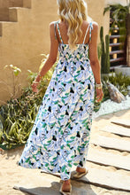 Load image into Gallery viewer, Printed Tie-Shoulder Smocked Maxi Dress
