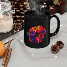 Load image into Gallery viewer, Colorful Hibiscus  11oz Black Mug
