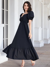 Load image into Gallery viewer, Surplice Neck Ruffle Hem Balloon Sleeve Maxi Dress
