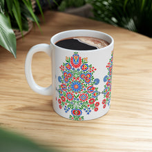 Load image into Gallery viewer, Blue Folk Daisy Ceramic Mug 11oz
