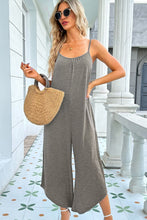 Load image into Gallery viewer, Round Neck Pocketed Sleeveless Jumpsuit
