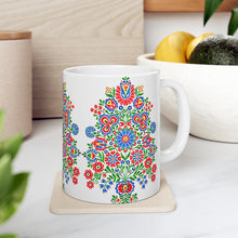 Load image into Gallery viewer, Blue Folk Daisy Ceramic Mug 11oz
