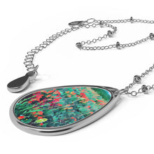 Load image into Gallery viewer, Spring Flowers Oval Necklace- Art by Irene Kipreos Brooks
