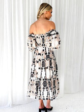 Load image into Gallery viewer, Printed Smocked Off-Shoulder Tiered Dress
