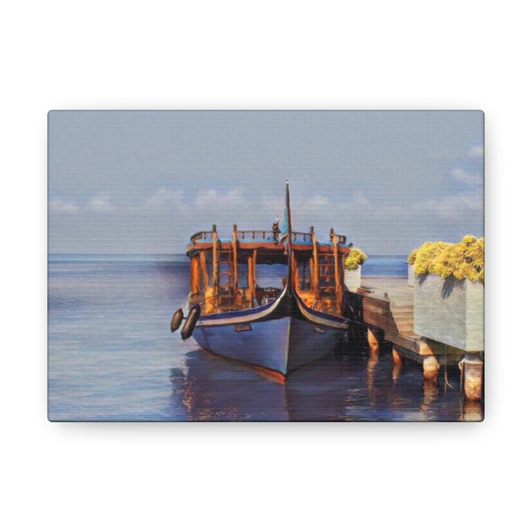 Fishing Boat Original Digital Canvas Print By Irene Kipreos Brooks