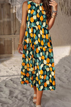 Load image into Gallery viewer, Printed Sleeveless Midi Dress with Pocket
