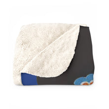 Load image into Gallery viewer, Love Birds in Black and Blue Sherpa Fleece Blanket
