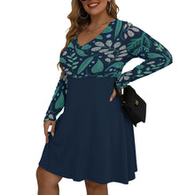 Load image into Gallery viewer, Ivy and Flowers Pattern Plus Size Dress
