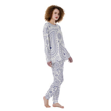 Load image into Gallery viewer, Blue Paisley on White Women&#39;s Pajamas
