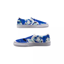 Load image into Gallery viewer, Daniel&#39;s Blue Bull Painting Men&#39;s Slip On Sneakers
