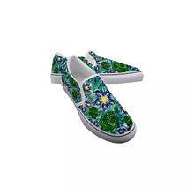 Load image into Gallery viewer, Daniels Blue Flower Painting Men&#39;s Slip On Sneakers
