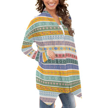 Load image into Gallery viewer, Mixed Patterns In Light Colors Long Sleeve Cardigan Sweater
