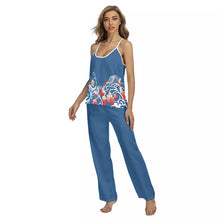 Load image into Gallery viewer, Waves and Blossoms  Women&#39;s Cami Pajamas Sets
