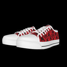 Load image into Gallery viewer, Mickey Mouse Sketch in Red Children&#39;s White Sole Canvas Shoes
