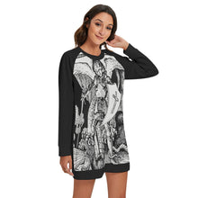 Load image into Gallery viewer, Archangel Slaying the Dragon Vintage Print Round Neck Sweater
