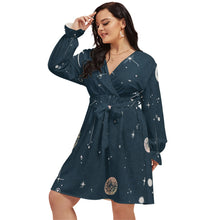 Load image into Gallery viewer, Swinging on A Star V-neck Dress With Waistband

