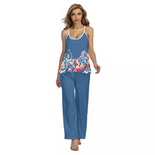 Load image into Gallery viewer, Waves and Blossoms  Women&#39;s Cami Pajamas Sets
