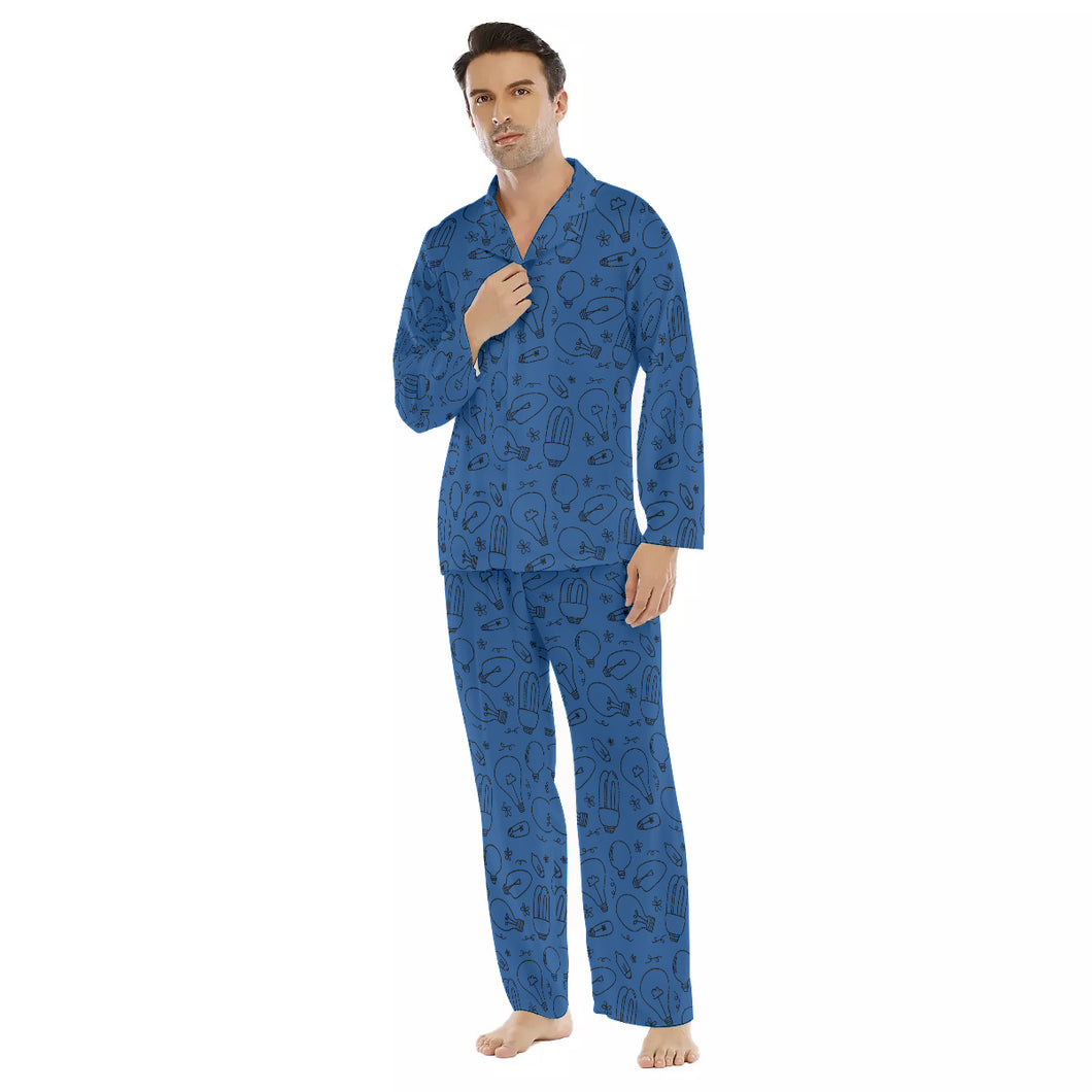 Always Thinking Men's Lapel Pajama Set