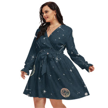 Load image into Gallery viewer, Swinging on A Star V-neck Dress With Waistband
