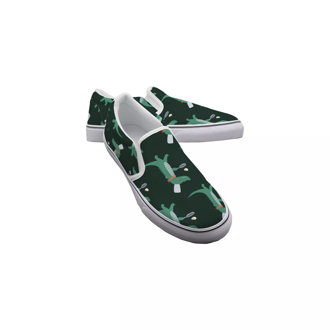 Croc Chef in Green Kid's Slip On Sneakers