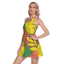 Load image into Gallery viewer, Tropical Leaves Necklace Dress in Brown
