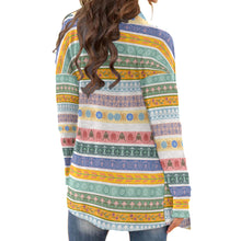 Load image into Gallery viewer, Mixed Patterns In Light Colors Long Sleeve Cardigan Sweater
