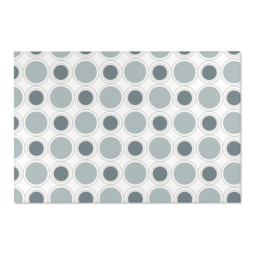 Retro Mint Green Circles Area Rugs