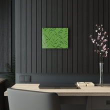 Load image into Gallery viewer, Leaf Doodle On Bright Green Acrylic Print
