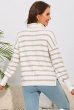 Load image into Gallery viewer, Cowl Neck Drastring Dropped Shoudler Striped Print Blouse
