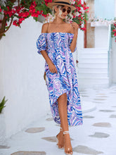 Load image into Gallery viewer, Floral Smocked Flounce Sleeve Midi Dress
